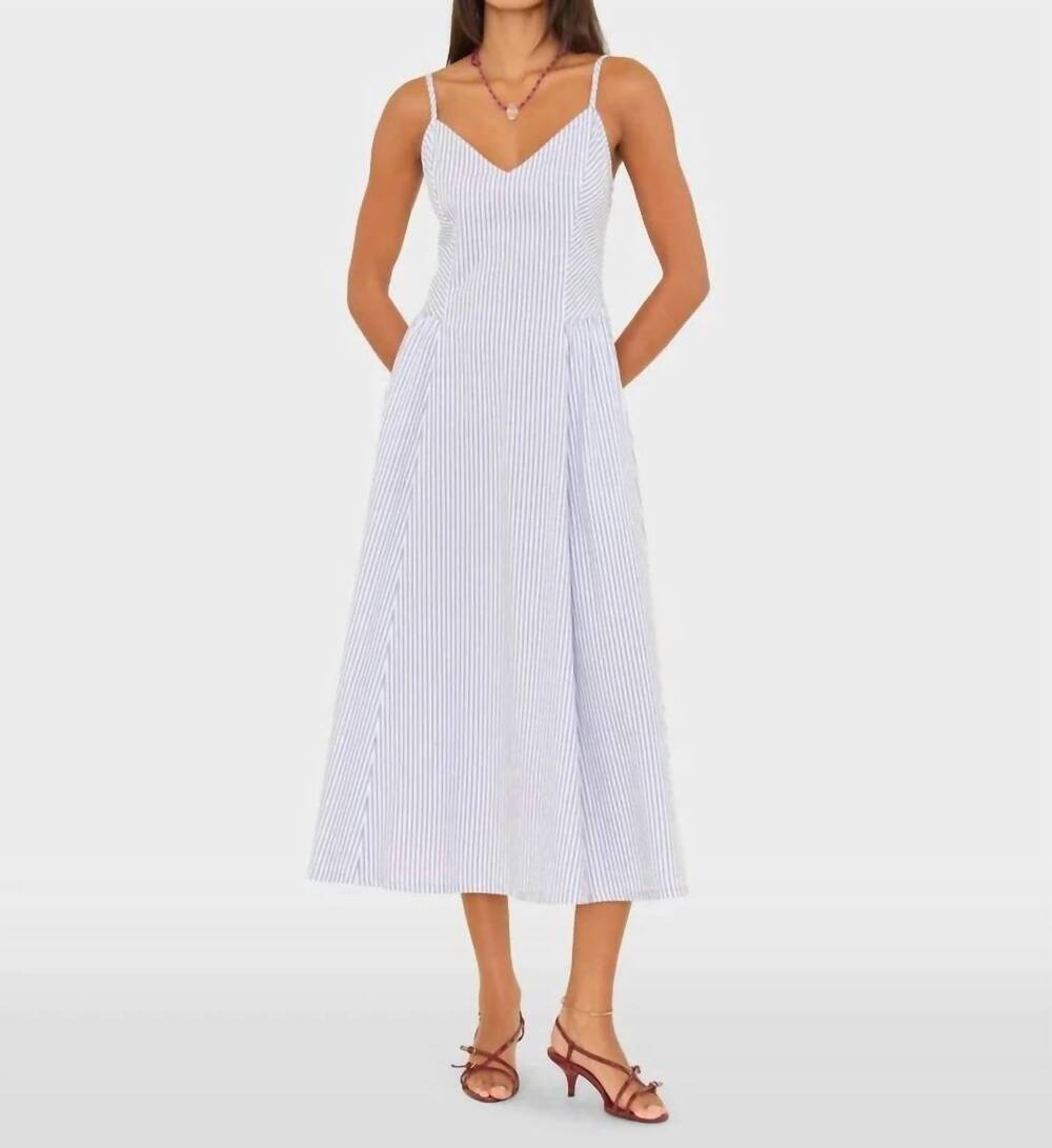 NEW XIRENA bardot dress in blue aggie